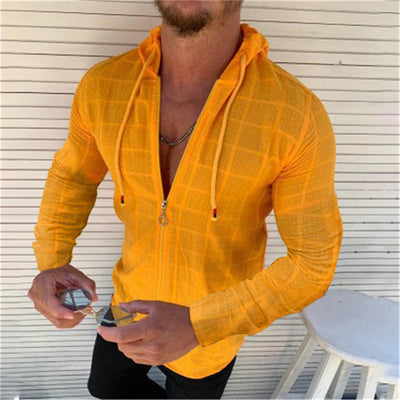 Cardigan Hoodie con Cierre de Cremallera para Hombre - Camisa Casual Versátil - Image 5