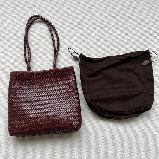 Bolso Tote de Cuero Genuino Tejido Hecho a Mano - Image 6
