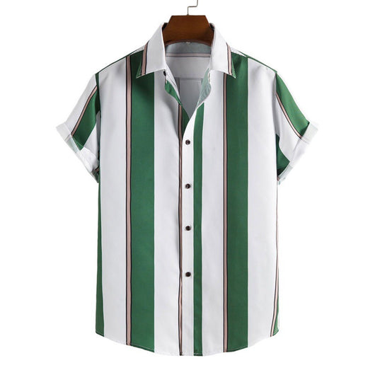 Camisa Casual de Rayas para Hombre - Manga Corta - Image 2