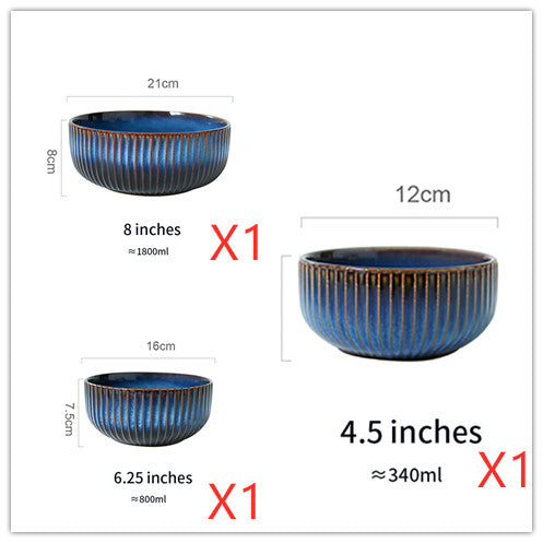 Tazón para Fideos de Cerámica Azul Artesanal - Image 12