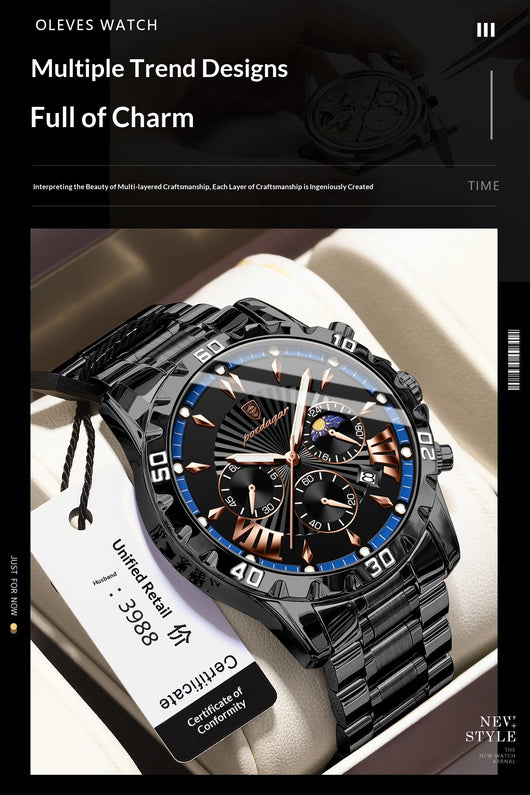 Reloj Multifuncional para Hombre con Fases Lunares - Image 8