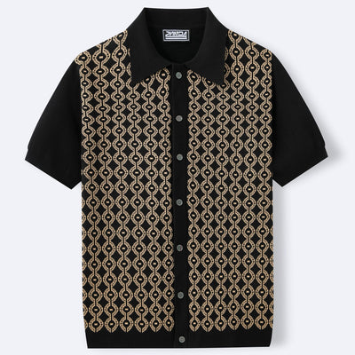 Cardigan Jacquard de Lino Tencel Manga Corta para Hombre - Image 2
