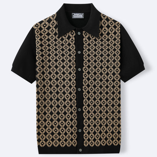 Cardigan Jacquard de Lino Tencel Manga Corta para Hombre - Image 2