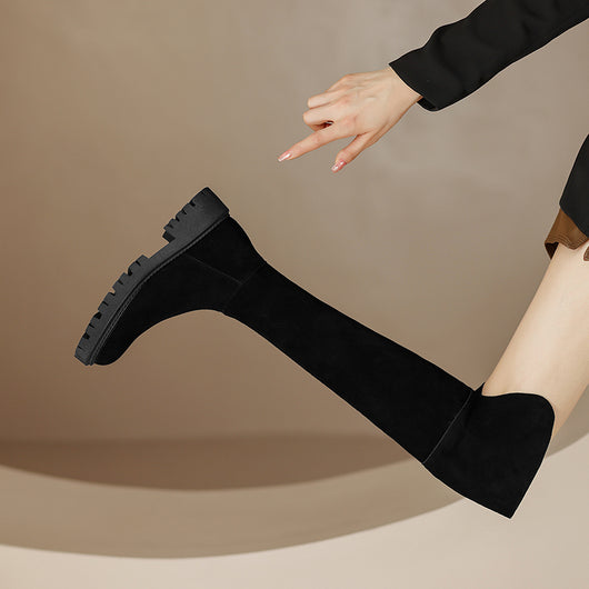 Botas Over The Knee de Cuero Genuino con Acabado Frosted para Mujer - Image 10