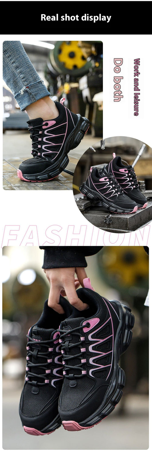 Zapatos de Seguridad Antiaplastamiento y Antipunción para Mujer con Punta de Acero - Image 6