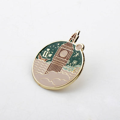 Broche Fortaleza Marina Circular en Aleación con Efecto Gota - Image 7