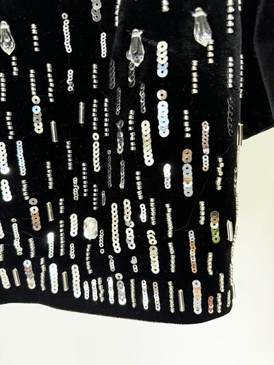 Vestido Midi de Terciopelo con Cuentas - Conjunto Elegante - Image 12