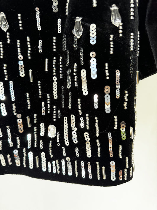 Vestido Midi de Terciopelo con Cuentas - Conjunto Elegante - Image 12