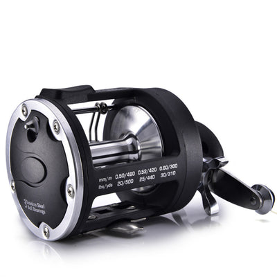 Carrete de Pesca Trolling Agua Salada Derecha Lanzamiento Giratorio Negro - Image 16