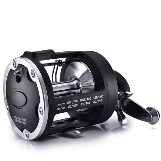 Carrete de Pesca Trolling Agua Salada Derecha Lanzamiento Giratorio Negro - Image 16