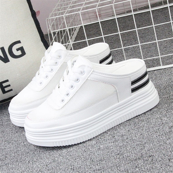 Zapatillas Blancas Transpirables con Malla Hueca para Mujer