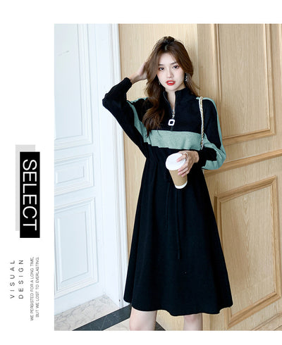 Vestido Tejido Slim con Contraste de Colores - Elegancia y Comodidad - Image 24