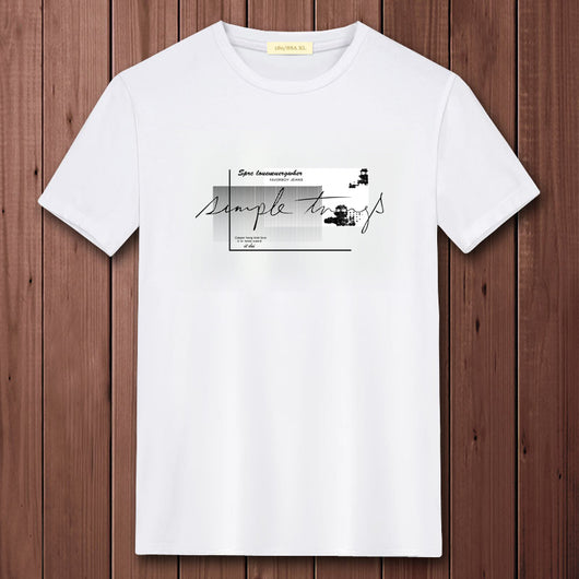 Camiseta Suelta de Algodón para Hombre de Manga Corta