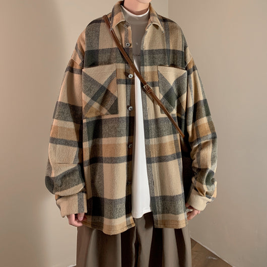 Chaqueta Camisa Cuadros Vintage Efecto Gamuza - Image 3