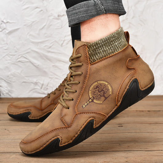 Botas de Cuero Estilo Británico Corte Medio para Hombre - Image 8