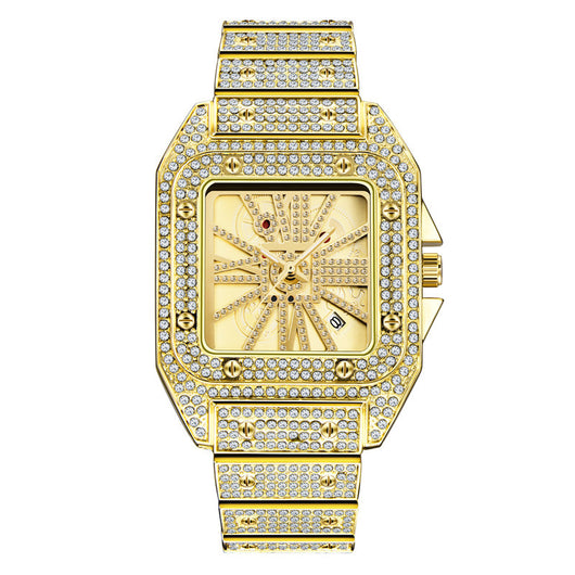 Reloj Hombre Hip Hop Diamantes Esfera Grande Cuarzo - Image 3