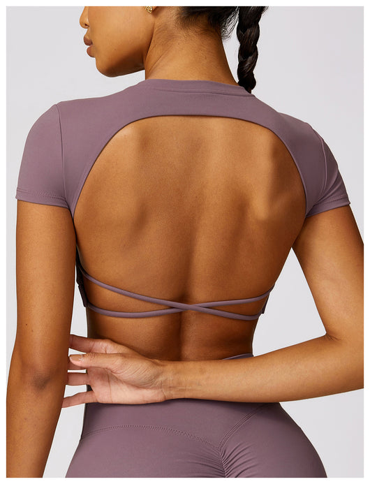 Top Deportivo Ajustado Antiimpacto con Manga Corta para Yoga - Image 20