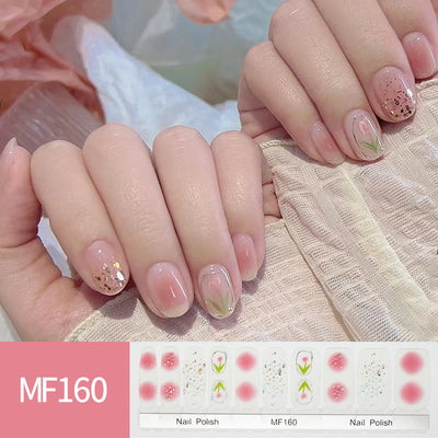 Pegatinas de Uñas Tulipanes Pintados a Mano - Image 36