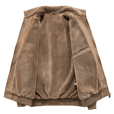 Chaqueta de Algodón Lavado con Forro Polar para Hombre - Resistente al Viento - Image 4