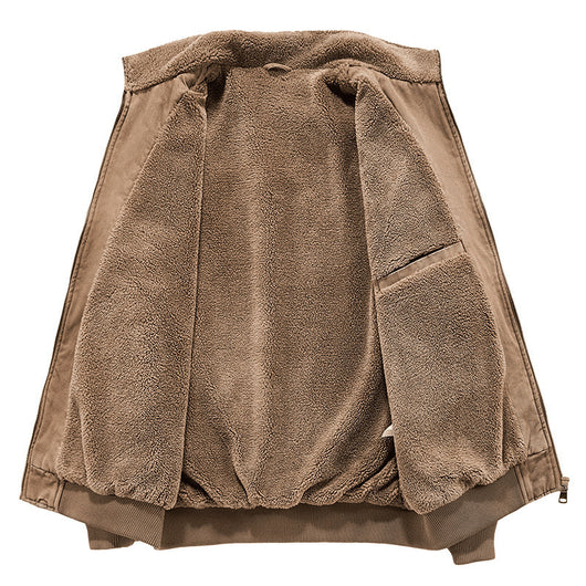 Chaqueta de Algodón Lavado con Forro Polar para Hombre - Resistente al Viento - Image 4