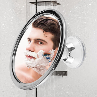 Espejo Antivaho para Baño con Ventosa Giratoria 360° - Plateado