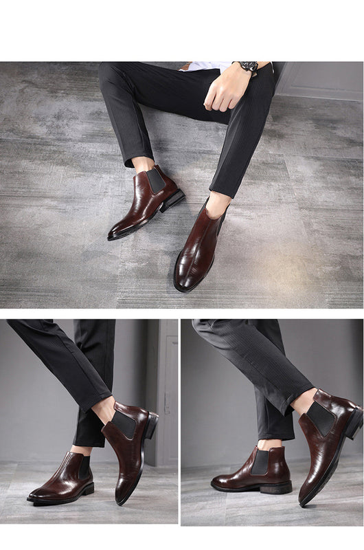 Botas Martin Puntiagudas de Cuero para Hombre - Estilo Británico Premium - Image 12