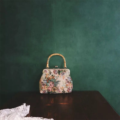 Bolsa Mensajera Bambú con Estampado Floral Retro - Image 5