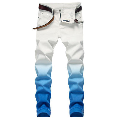 Jeans Ajustados Teñidos a Mano con Degradé Rojo - Stretch Confort - Image 11