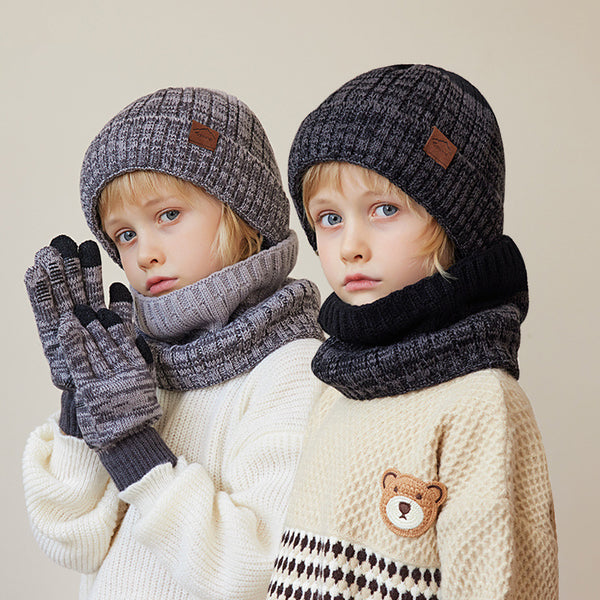 Sudadera con Capucha de Lana Tejida Forrada en Fleece para Niños
