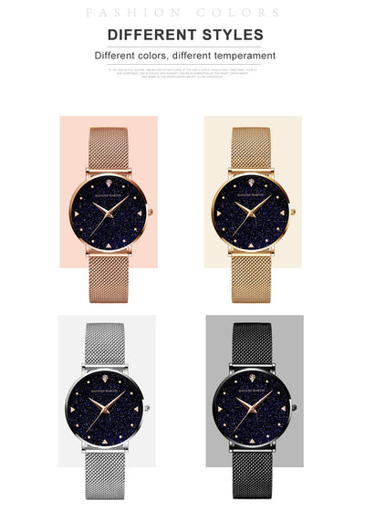 Reloj de Cuarzo Impermeable para Mujer con Diseño Estrellado Minimalista - Image 13