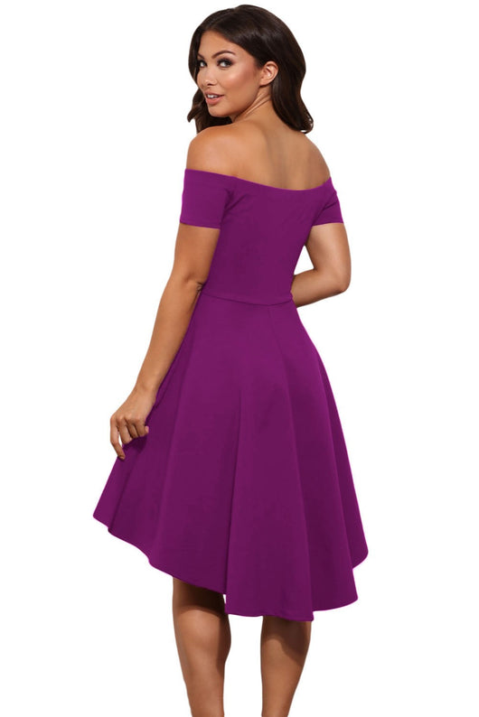 Vestido Asimétrico con Falda Volante y Manga Corta - Image 18