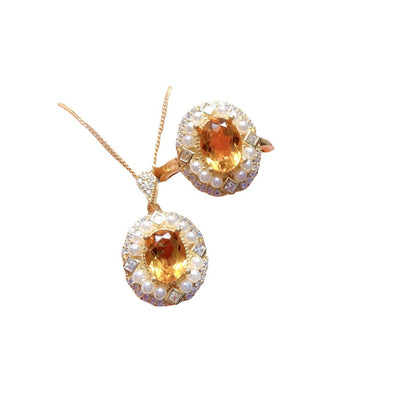 Conjunto de Joyería Citrina Natural en Plata S925 para Mujer - Image 8
