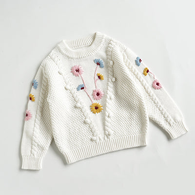 Suéter de Algodón para Bebé con Flores Bordadas a Mano - Image 15