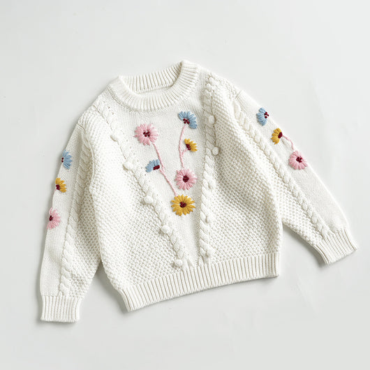 Suéter de Algodón para Bebé con Flores Bordadas a Mano - Image 15
