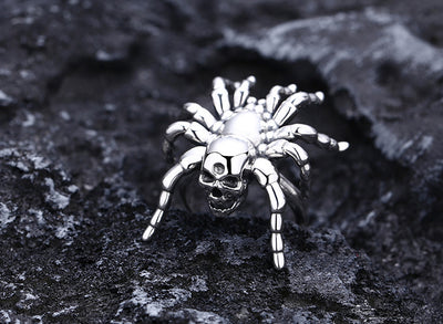 Anillo de Calavera Araña en Plata 925 Pulida - Image 9