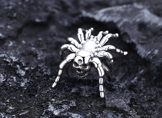 Anillo de Calavera Araña en Plata 925 Pulida - Image 9