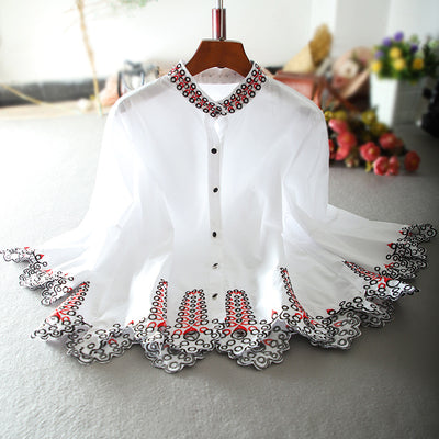 Blusa Corta Estilo Étnico con Volantes - Colección European Station - Image 5