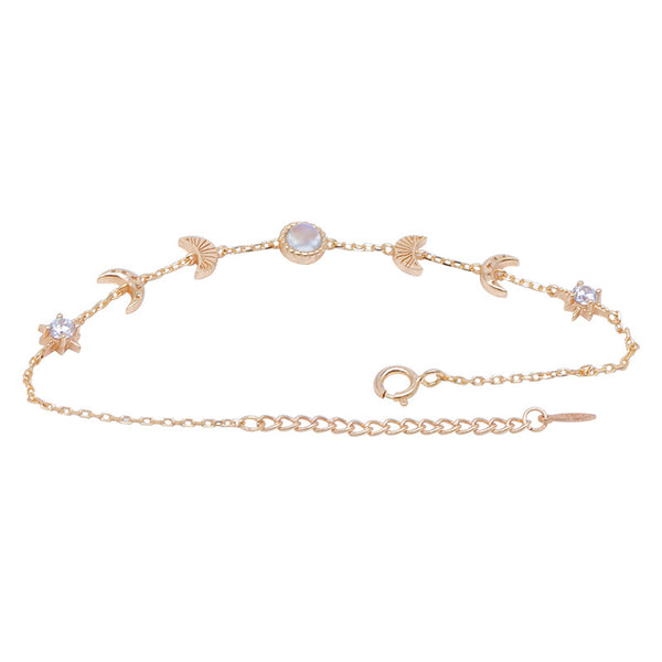Pulsera de Plata 925 Piedra Luna - Diseño Xingyue Temperamental
