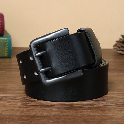 Cinturón Táctico de Cuero Genuino con Hebilla Doble para Hombre - Image 5