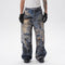Pantalones Vaqueros Rectos con Estampado 3D Efecto Graffiti Rasgado