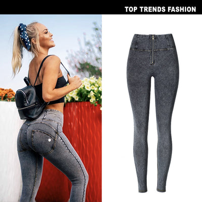 Pantalones Yoga Cintura Alta Stretch Efecto Denim para Mujer - Image 11