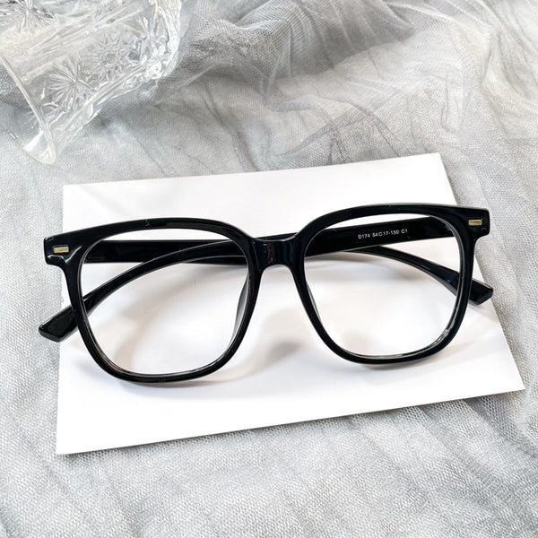 Gafas Decorativas Marco Negro Liso - Estilo Street Snap para Mujer - Image 2