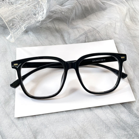Gafas Decorativas Marco Negro Liso - Estilo Street Snap para Mujer