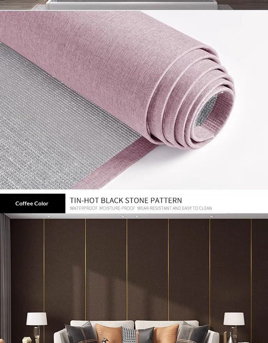 Papel Tapiz Autoadhesivo Textura Lino Reforzado para Cabecero de Cama - Image 12