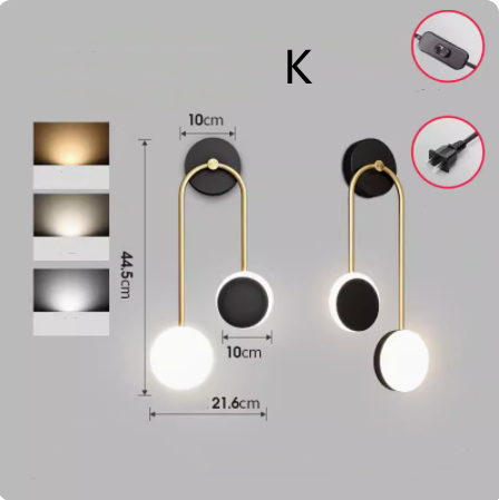 Lámpara de Pared Moderna sin Instalación para Dormitorio y Pasillo