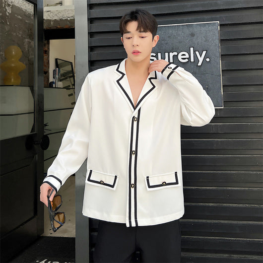 Camisa Ejecutiva de Manga Larga con Solapa para Hombre - Image 5