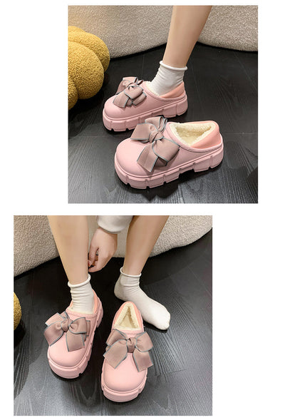 Pantuflas de Algodón con Lazo Cálidas y Impermeables para Casa - Image 13