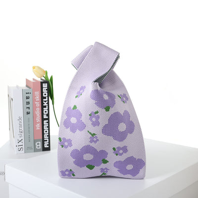 Bolsa de Compras Tejida a Cuadros con Rayas en Contraste - Image 12