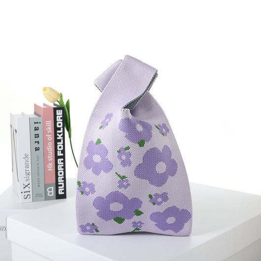 Bolsa de Compras Tejida a Cuadros con Rayas en Contraste - Image 12