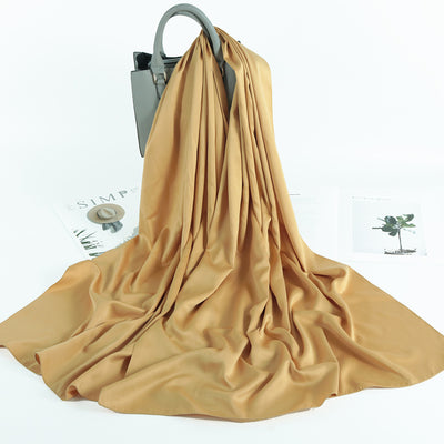Pañuelo Satinado Liso de Estilo Malayo - Chal Casual Versátil - Image 25